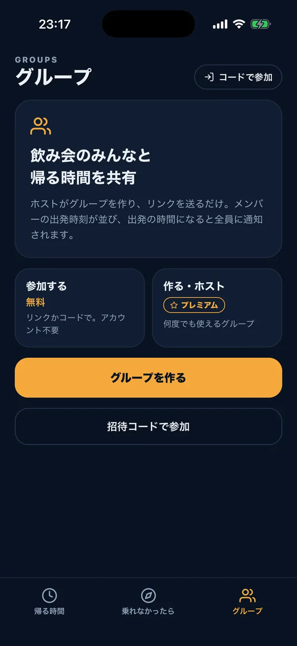 グループの画面